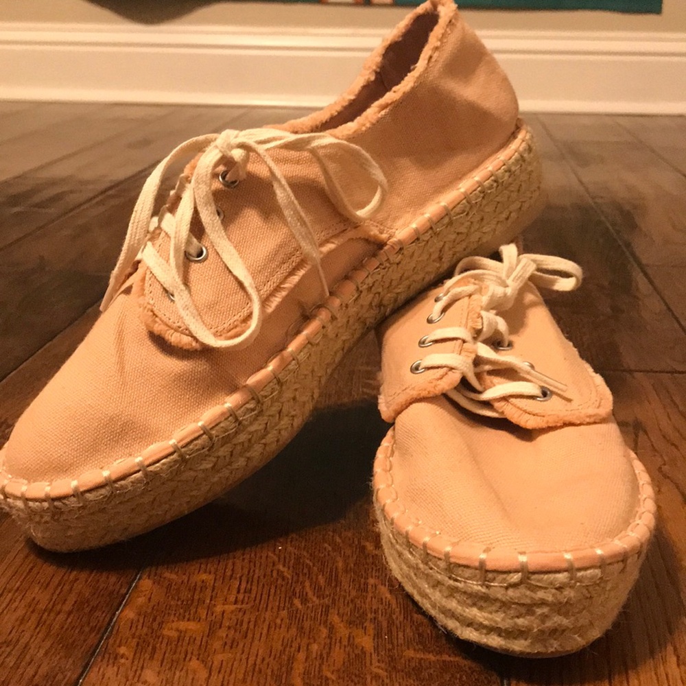 Pale pink espadrille tennis shoes
